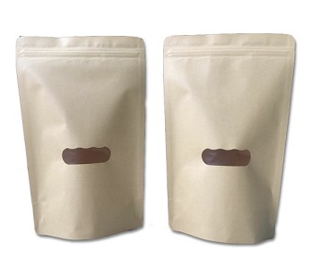 Biodegradable kraft paper bag with visible window