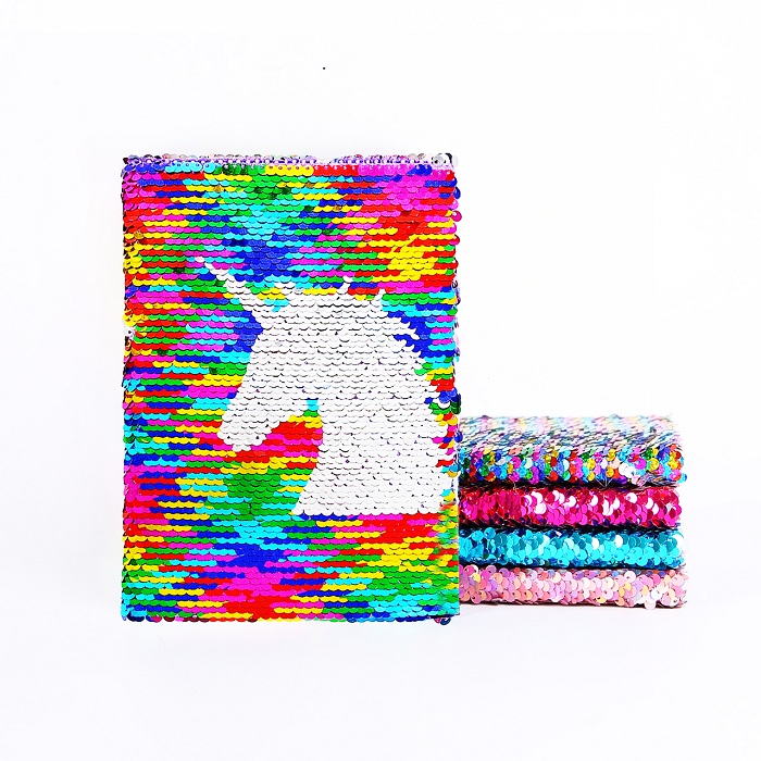 Promotional kids gift unicorn notebook with sequin