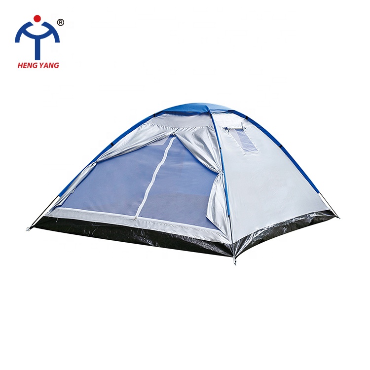3-4 person manual camping tent with silver coating