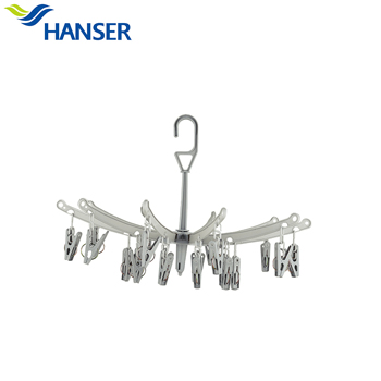 20 pegs folding round plastic hangers for clothes 