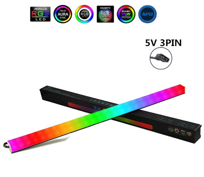 Aluminum alloy RGB PC Case LED Strip 5V A-RGB double-side luminous RGB light bar 30cm Magnetic attracting color changing