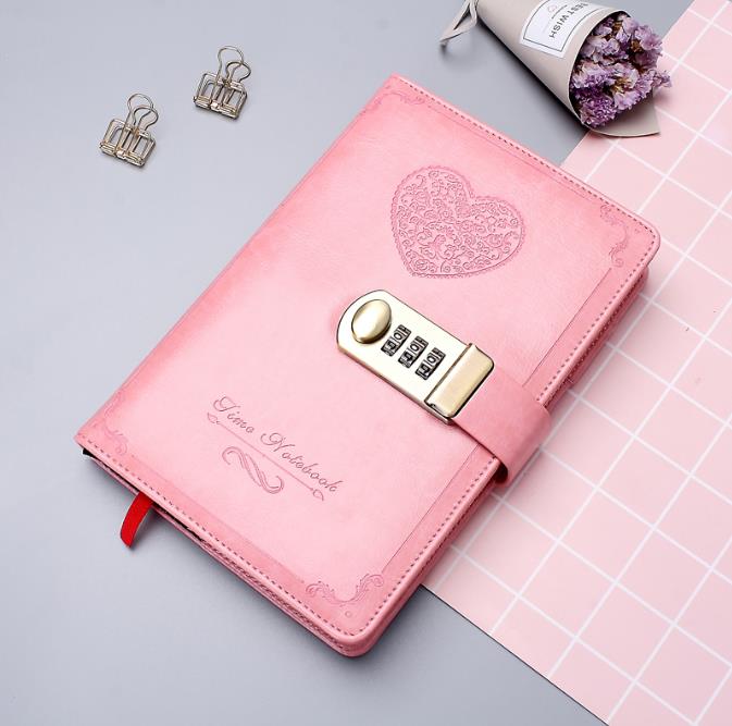 diary B6 password book with lock retro notebook travel school Girls gift notebook Journal Business planner