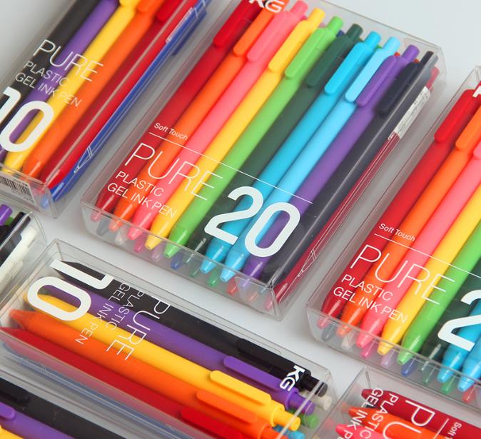 10/20Pcs KACO PURE Series Colorful Gel Pen with 0.5mm Colorful Refill Kawaii Neutural Gel Pens for Student Drawing Writing